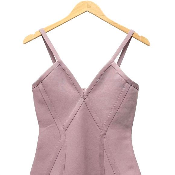 NWT The Girlcode Bandage V Neck Bodycon Midi Dress Lilac Mauve Women’s Size 6 - Picture 3 of 13